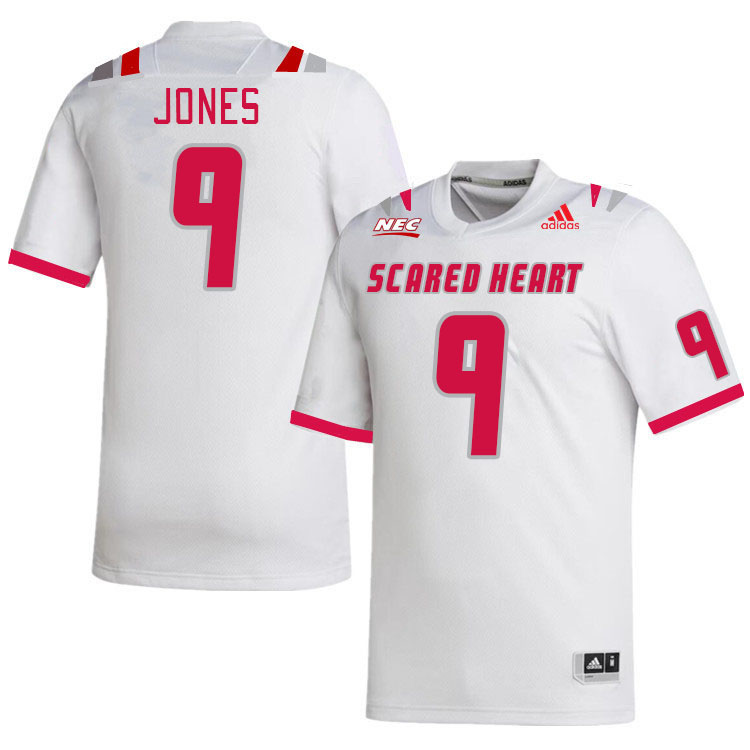 Men-Youth #9 Dylan Jones Scared Heart Pioneers 2023 College Football Jerseys Stitched Sale-White